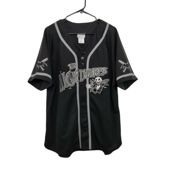 Disney Other - Disney Nightmare Before Christmas Embroidered Jack Skellington Jersey Mens Large